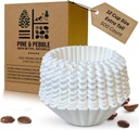 Pine & Pebble® Large Coffee Filters (500 Ct) | Tall-Walled Basket Style (9.84" x 4.33") | No Grounds, No Mess | Fits BUNN & 12-Cup Commercial Brewers | Ideal for Home, Office & Cafés
