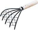 Yosoo Seafood Digging Tools Hand Cultivator Garden Rake Works Hoe and Tiller Gardening Hand Rake Tool for Outdoor Iron Wood Handle (Black)