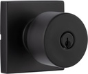 Miseno MLK1090 Quattro Shaker Single Cylinder Keyed Entry Door Knob Set with Square Rose - Matte Black