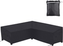 Patio Sectional Sofa Cover Outdoor Waterproof Windproof Upgraded 420D Patio 106'' X 106'' V-Shaped Furniture Protector for Garden Sofa Couch Sectional Lounge Set