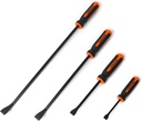 4-PC Pry Bar Set, Heavy Duty Pry Bar, Thicker Strike Cap Handle, Automotive and Mechanic Hand Tools
