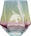 R and R Imports Texas State Bobcats Customizable Stemless Diamond Wine Glass Engraved 10 oz Iridescent Officially Licensed Single Unit