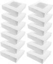 Alipis 10x10x5 Inches Paper Cake Boxes Window 12 Pack Small Cake Packaging Cupcake Storage Candy Cases Wedding Decor Boxes