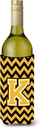 Caroline's Treasures CJ1053-KLITERK Letter K Chevron Black and Gold Wine Bottle Hugger Bottle Cooler Sleeve Hugger Machine Washable Collapsible Insulator Beverage Insulated Holder