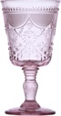 FORTESSA Debutante Vintage Themed Glassware, 10 Ounce Water Goblets (Set of 6), Dishwasher-Safe Water Glasses, Pink