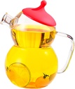Glass Tea Kettle Teapot with Lid, 1200 ML Cold Water Bottle Container Juice Jar Iced Tea Pitcher for Fridge, Water Pitcherfor Farmhouse Restaurant Decor (B)