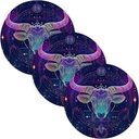 3 Pcs Trivet Runner for Hot Pots and Pans 15in Cotton Thread Weave Heat Resistant Hot Pad for Crock Pot Dish Mat Colorful Glitter Tarot Astrology Cow
