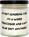 Cool Word Processor Gifts, I'm Not Ignoring You. I'm a Word!, Word Processor Scent Candle from Boss, Gifts for Coworkers, Personalized Word Processor Birthday Gift, Customizable Word Processor