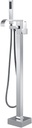Freestanding Bathtub Faucet Tub Filler Faucets Chrome Floor Mount Brass Single Handle with Hand Shower