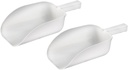 Soro Essentials- 64 oz. Utility Scoop White Color Polypropylene Set of 2- Ice Scooper Utility Ice Scoop Multipurpose Kitchen Ice Scooper for Ice Maker Coffee Bean Food Candy Flour Popcorn Bar Party
