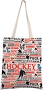 FEELMEM Hockey Player Inspirational Gift Ice Hockey Team Gifts Hockey Tote Bag Gift for Ice Hockey Lovers Graduation Gift