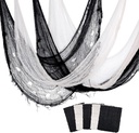 5 Pcs Halloween Creepy Cloth, 30 x 72 Inch Scary Spooky Fabric Cloth, Freaky Loose Weave Fabric Creepy Gauze for Halloween Party Decoration (3 Black + 2 White)