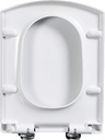 Toilet Seats, Multifunctional Quiet Close PP Material Rectangle Type Thicken Mute Slow Down Detachable Bathroom Accessories Fits All Regular Toilet Bowls, Elongated Toilet(White)