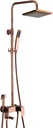 Exposed Shower Faucet Set Rose Gold, Shower System with Handheld Shower, Tub Spout, Bidet Sprayer, Wall Mounted Bathtub Shower Faucet, Bathroom Mixer Tap
