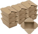 FC Meyer MeyerPak #8 Take Out Cartons, Leak & Grease Resistant Take Out Boxes, Disposable To Go Food Containers, Made from Recycled Materials, 6″ x 4 3⁄4” x 2 1⁄2“, Kraft, Pack of 15