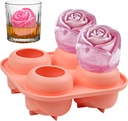 Rose Ice Cube Mold, SIQINZONGWA 3D Rose Silicone Mold Ice Cube Tray for Cocktails, Coffee, Brandy, Whiskey Gifts for Women Flower Silicone Mold Ice Maker