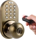 MiLocks XKK-02AQ Digital Door Knob Lock with Keyless Entry via Remote Control and Keypad Code for Interior Doors