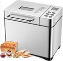Bread Machine Professional Large Automatic Bread Maker with Nonstick Ceramic Pan, LCD Touch Panel, 17 Smart Programs, 15 Hours Timer and 3 Loaf Sizes for Breakfast, Picnic