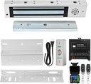 Door Access Control System Inswinging 600lbs Magnetic Lock Kit Build-in Alarm Beeper with ZL Bracket Remote Controller Exit Button