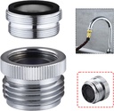 Faucet Adapter with Aerator, Sink Faucet to Garden Hose Adapter, Faucet Adapter to Garden Hose for Kitchen and Bathroom, hose attachment to sink，3/4" GHT Thread Chrome.