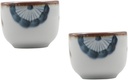 2pcs Traditional Japanese Decorations Hand Painted Flower Tea Cup Sake Cup
