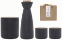Japanese-Style Black Ceramic Sake Set Sake Cup for Tea Party Gift Wrapping,7PCS