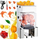 Garvee Commercial Juicer Machine, 110V Automatic Feeding Juice Extractor, 120W Orange Squeezer for 20-30 per Minute, with Pull-Out Filter Box SUS 304 Tank PP Cover and Two Peel Collecting Buckets