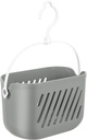Plastic Hanging Shower Basket, 8.26 x 5.51 x 5.11 Inch, Portable Kitchen Organizer with Hook, Storage Basket for Garlic, Ginger, and Small Items