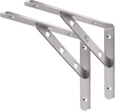 YUMORE Stainless Steel Shelf Bracket 8", Heavy Duty Solid Shelf Support, Right Angle DIY L Bracket, Max Load: 220 lb, Pack of 2