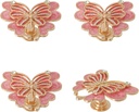 4 pcs Butterfly Cabinet Knobs, Single Hole Pulls Handles,Butterfly Shape Knobs,Drawer Dresser Pull Handles for Kitchen Furniture Cabinet Wardrobe Cupboard Decoration(Pink)