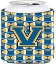 Caroline's Treasures CJ1077-VTBC Letter V Football Blue and Gold Tall Boy Hugger Can Cooler Sleeve Hugger Machine Washable Drink Sleeve Hugger Collapsible Insulator Beverage Insulated Holder