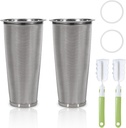 2pcs Cold Brew Filter - Cold Brew Coffee Filter for 32oz Wide Mouth Mason Jar Cold Brew Coffee Maker Pitcher, 304 Stainless Steel Mesh Cold Brew Strainer Infuser for Iced Coffee Tea Maker