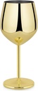 Lifecapido Stainless Steel Wine Glasses, 18oz Stainless Steel Wine Goblets, Stemmed Metal Wine Glasses with Cup Brush for Party Office Wedding Anniversary, Great for Red White Wine (Gold)
