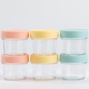 6 Pack Glass Food Storage Containers - 4 oz Food Storage Jars With Lids, 4 oz Mason Jars, Food Maker, Microwave, Dishwasher & Freezer Safe