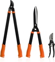 SunnyRoyal 3 pieces Garden Tools Set - Lopper & Pruning Shear & Tree Trimmer Pruner for Lawn Garden Yard Branch Cutting