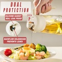 15.9oz Oil Sprayer for Cooking-2 in 1 Oil Dispenser and Oil Dispenser Bottle for Kitchen,Air Fryer, Salad,Olive Oil Sprayer 470ml-White