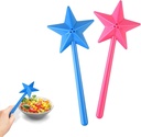 2 PCS Salt and Pepper Shaker Magic Wands, Pentagram Shape Salt Dispenser, Star Wand Shakers Refillable With Holes Kitchen Accessories (Pink+Blue)