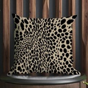 Black Brown Cheetah Leopard Print Outdoor Throw Pillow Covers African Animal Stripe Throw Pillow Cover Accent Waterproof Pillows for Patio Furniture Porch 24x24 in