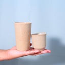 Bamboo Drinking Glass & Kullad Set | Unbreakable 1 Pcs of 300ml Tumblers 1 Pcs of 160ml Kullad Cups | Microwave & Dishwasher Safe | Ideal for Tea, Coffee, Juice & Water - Pack of 2