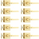Leydebong 10 Pack Door Handle Heavy Duty, Gold Door Knob Reversible Square Door Lever for Bedroom, Bathroom and Rooms