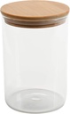 Kitchen Details Round Glass Jar | 1 Liter | Bamboo Airtight Seal Lid | Wide Mouth | Food Storage Canister | Tea or Coffee | Spices | Flour | Sugar | Clear