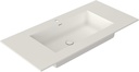 Rectangular Single Sink Bathroom Vanity Top White Solid Surface Resin Vanity Top in Glossy White (White 39X19 inch)