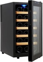 18-Bottle Electronic Wine Cooler, Constant Temperature Wine Refrigerator, Household Ice Bar, Tempered Glass Door, Independent Wine Cellar (Black 34 *