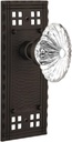 Nostalgic Warehouse 714766, Privacy-2.75", Oil-Rubbed Bronze Craftsman Plate with Oval Fluted Crystal Glass Knob