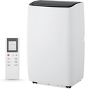 14,000 BTU Portable Air Conditioner with 3-In-1 Functionality (Cool, Fan, Dehumidifier), Cools Up to 750 Sq.Ft, Compact Design with Wheels for Easy Mobility, Remote Control Included, White