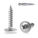 200pcs #8 x 3/4" 410 Stainless Steel Modified Truss Head Wood Screws, Phillips Drive Self Tapping Metal Screws with Screwdriver Bit