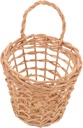 Wicker Hanging Garlic Keeper Wall Mounted Storage Container Kitchen Vegetable Basket Rattan Garlic Jar Holder Easy Install
