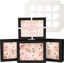 Bakepacker Auto-pop up 12 Cupcake Containers 6-Packs Black Cupcakes Carrier, 12 Cupcake Boxes with Window 13"x10"x3.5"