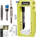 (Green) Door Hinge Router Template, Door Clamps, Door Mortise, Door Mounting Kit Fits 90 Degree Angles, and Door Hinges with Hinge Type Square, 1/4" or 5/8" Thickness, 3" to 5" Length