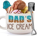 YEUYUQIU Dad Gifts from Daughter Son - Ideal Birthday Christmas Gift for Dad from Wife Kids, Cool Dad's Ice Cream Bowl Ice Cream Shovel Set Present, Fathers Day Birthday Xmas Gifts for Daddy Father